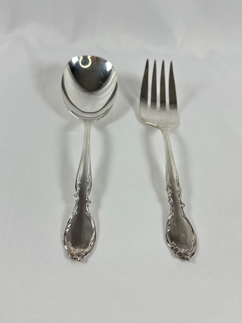 Hostess Set, Spoon & Fork Moonlight Pattern, 1959, Wm. Rogers IS,  Silver plate